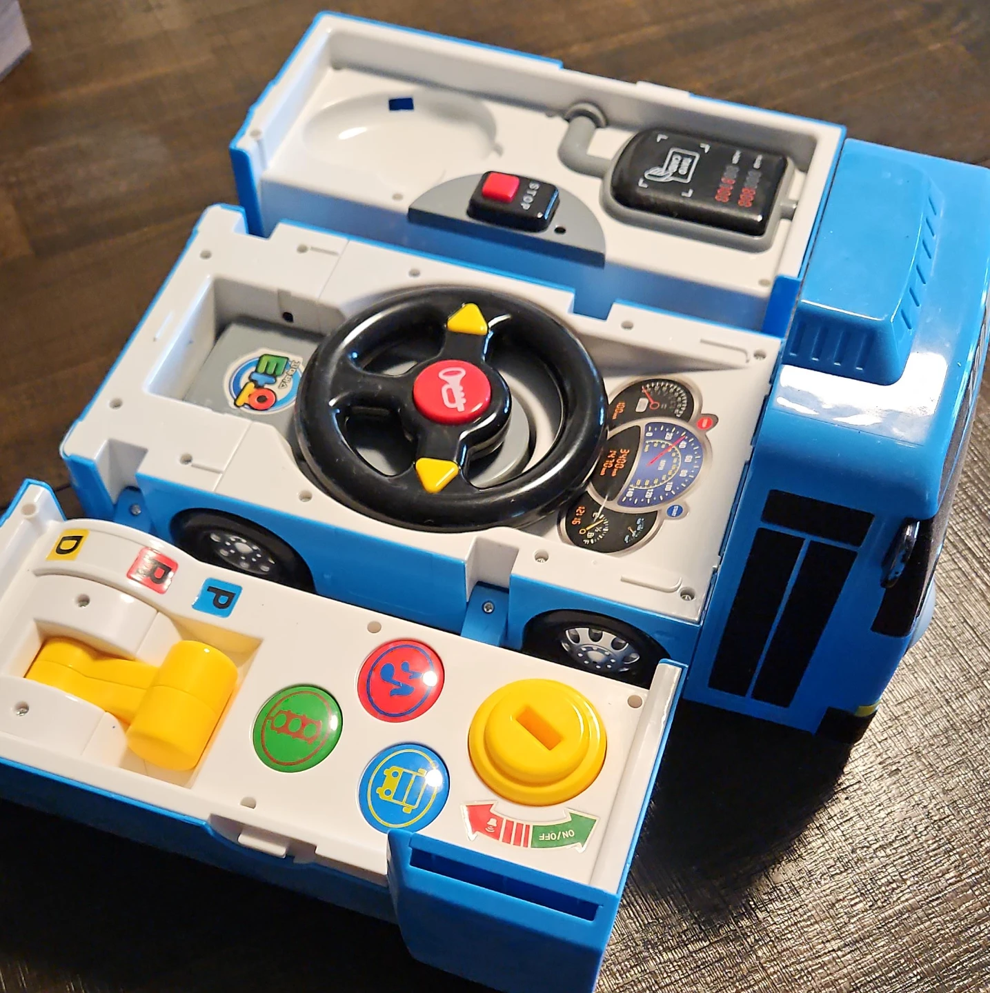 Toranoko Tayo Blue Toy Bus with Steering Wheel and Buttons