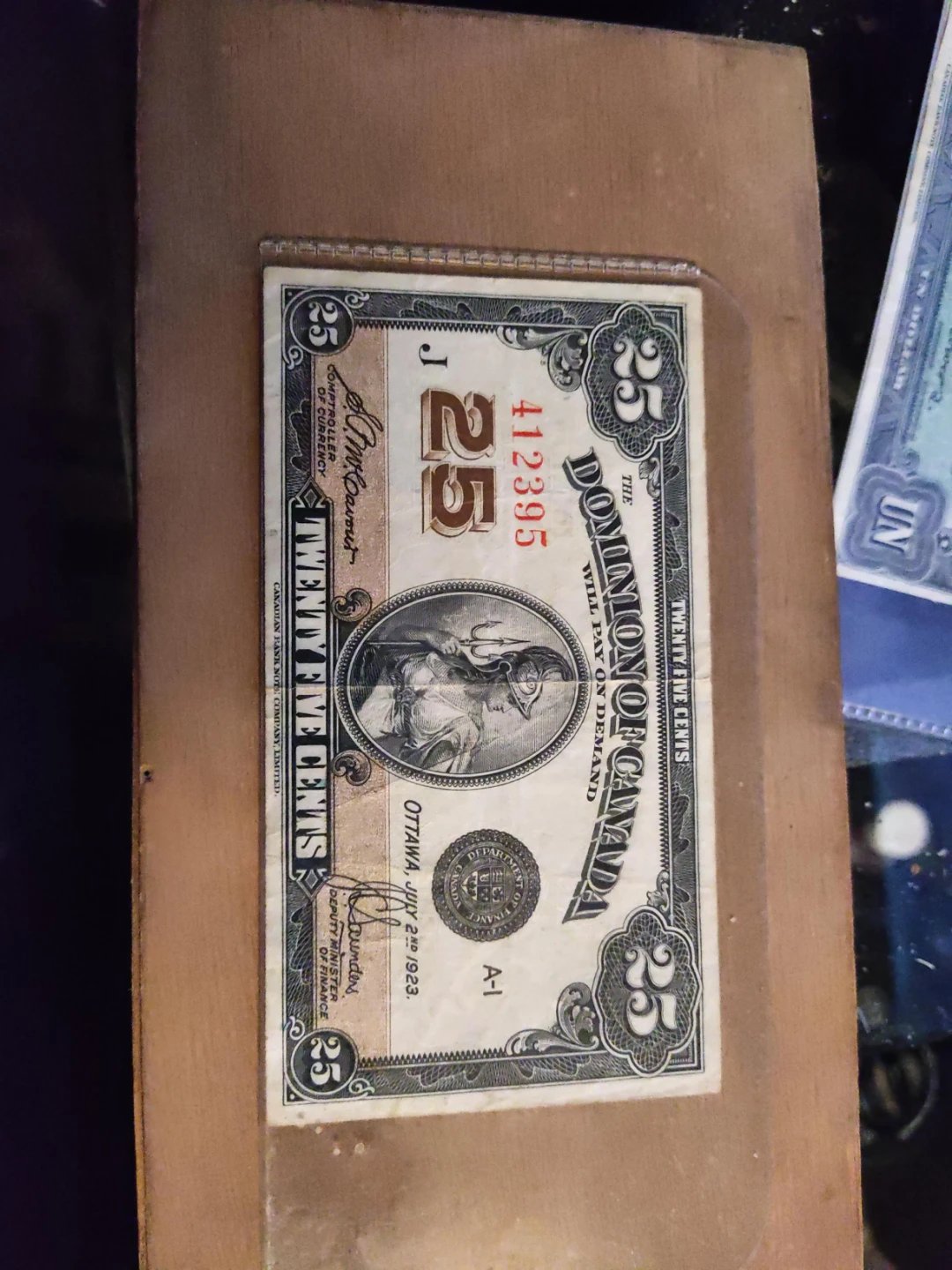 Dominion of Canada 25 Cents Note - July 2, 1923