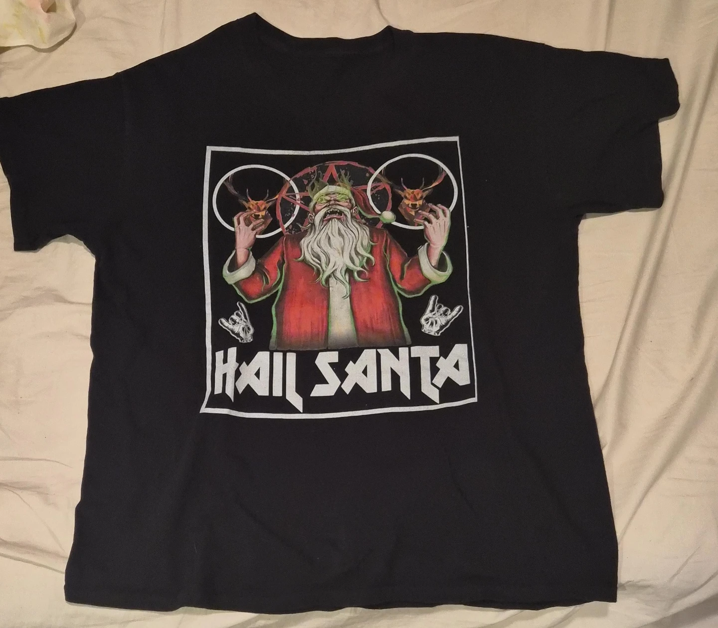 Black Hail Santa Graphic T-Shirt
