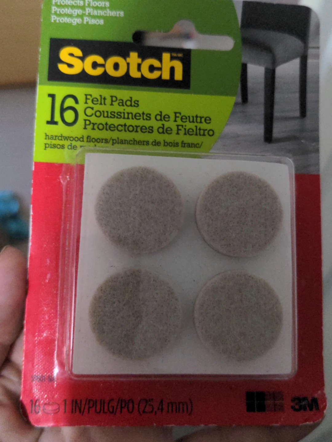 Scotch 16 Felt Pads 1" (25.4 mm)