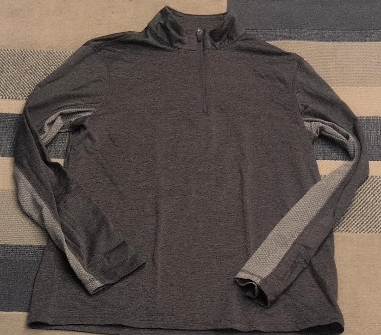 Grey 1/4 Zip Long Sleeve Shirt