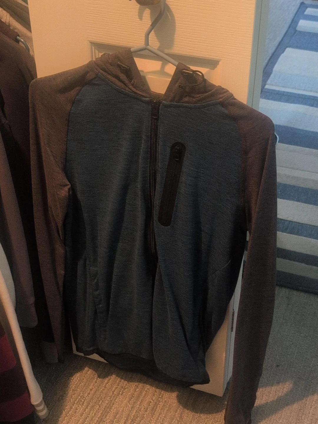 Blue and Grey Full Zip Hoodie