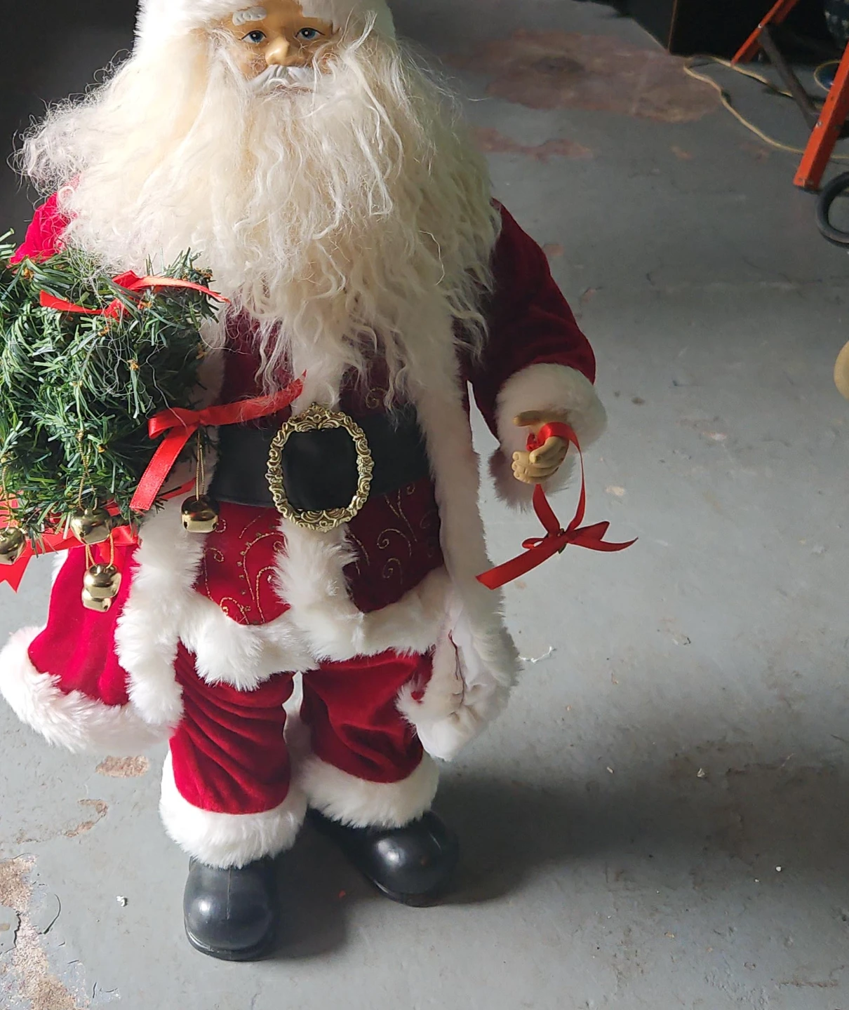 Decorative Santa Claus Figure with Mini Tree