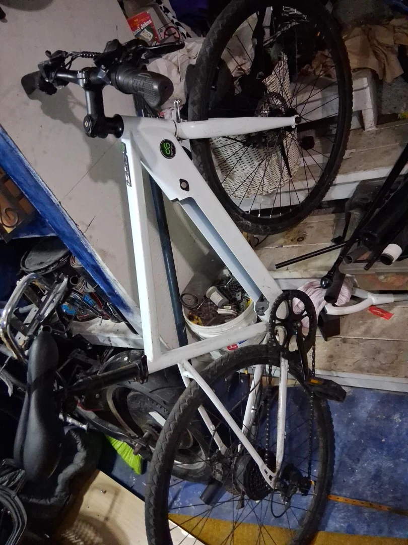 White Electric Bicycle Frame