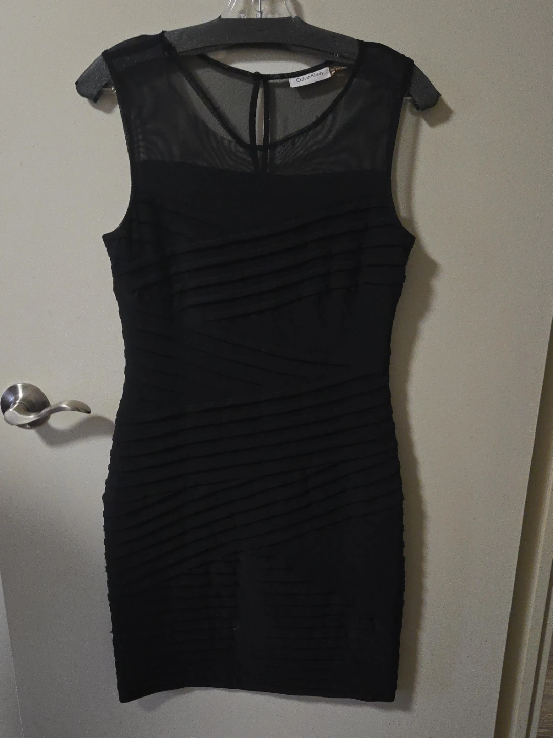 Calvin Klein Black Ruched Sheath Dress