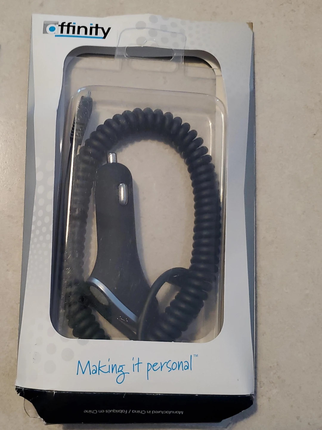 Affinity Car Charger with Coiled Micro USB Cable