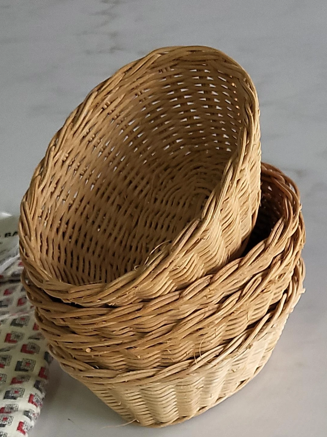Set of 4 wicker baskets for baked potato & Microwave bag