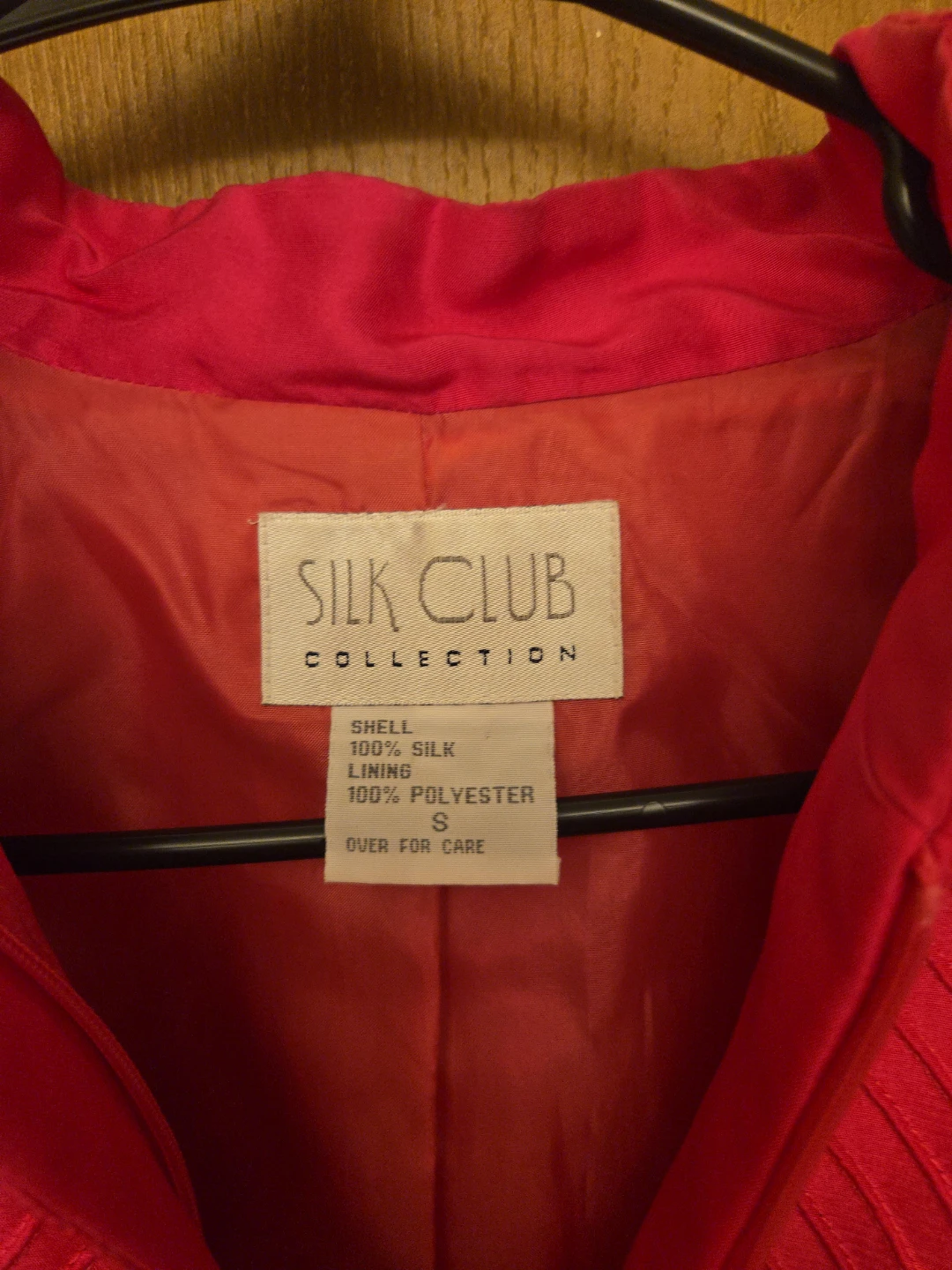 Silk Club Collection Red Silk Blouse Size S