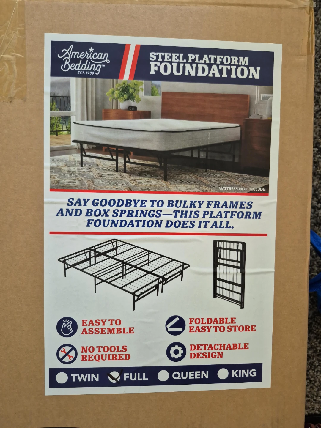 American Bedding Steel Platform Foundation - Full Size