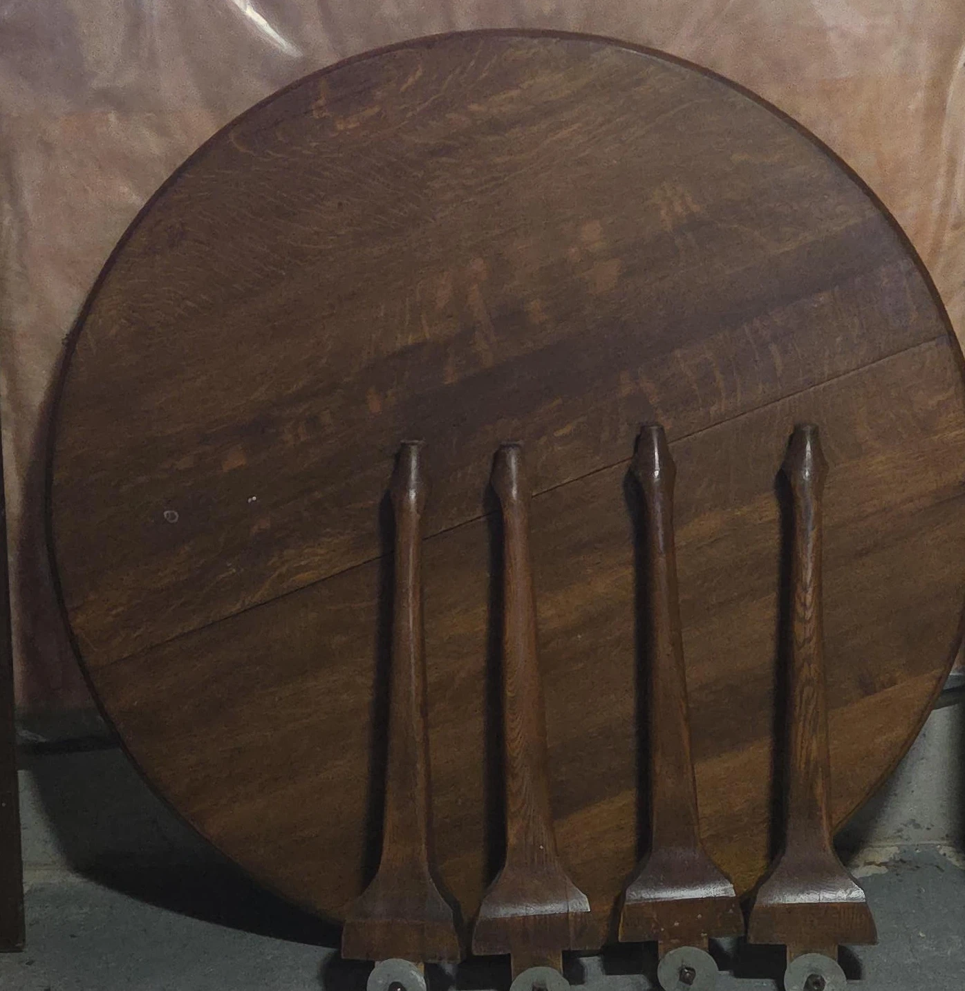 Wooden Round Table Top with 4 Legs