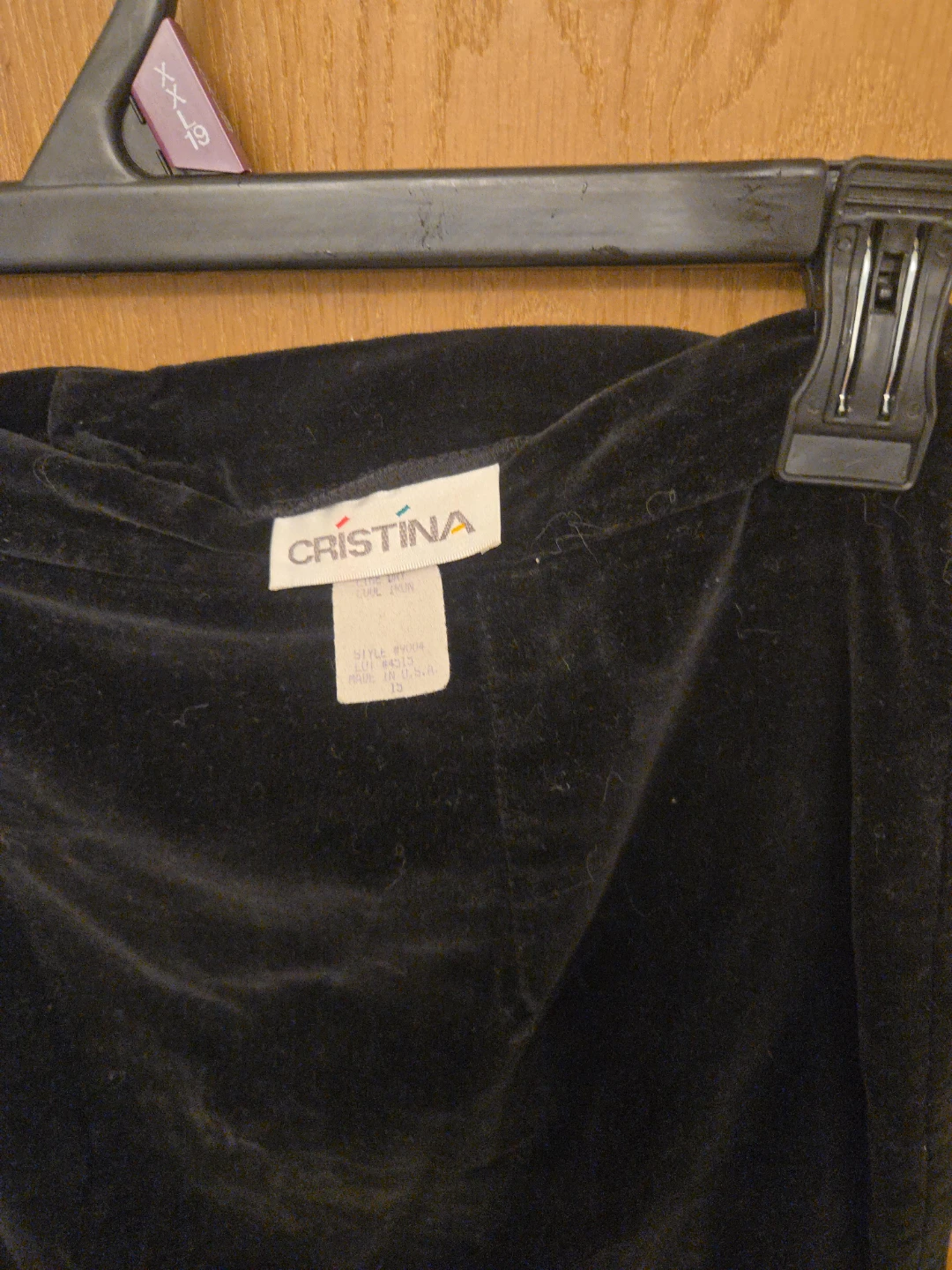 Cristina Black Velvet Pants Size 15