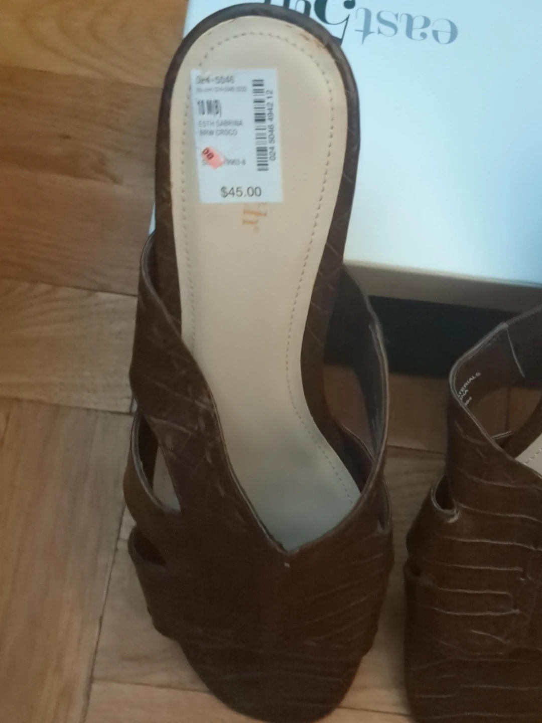 East 5th Sabrina Brown Croc Mules Size 10M