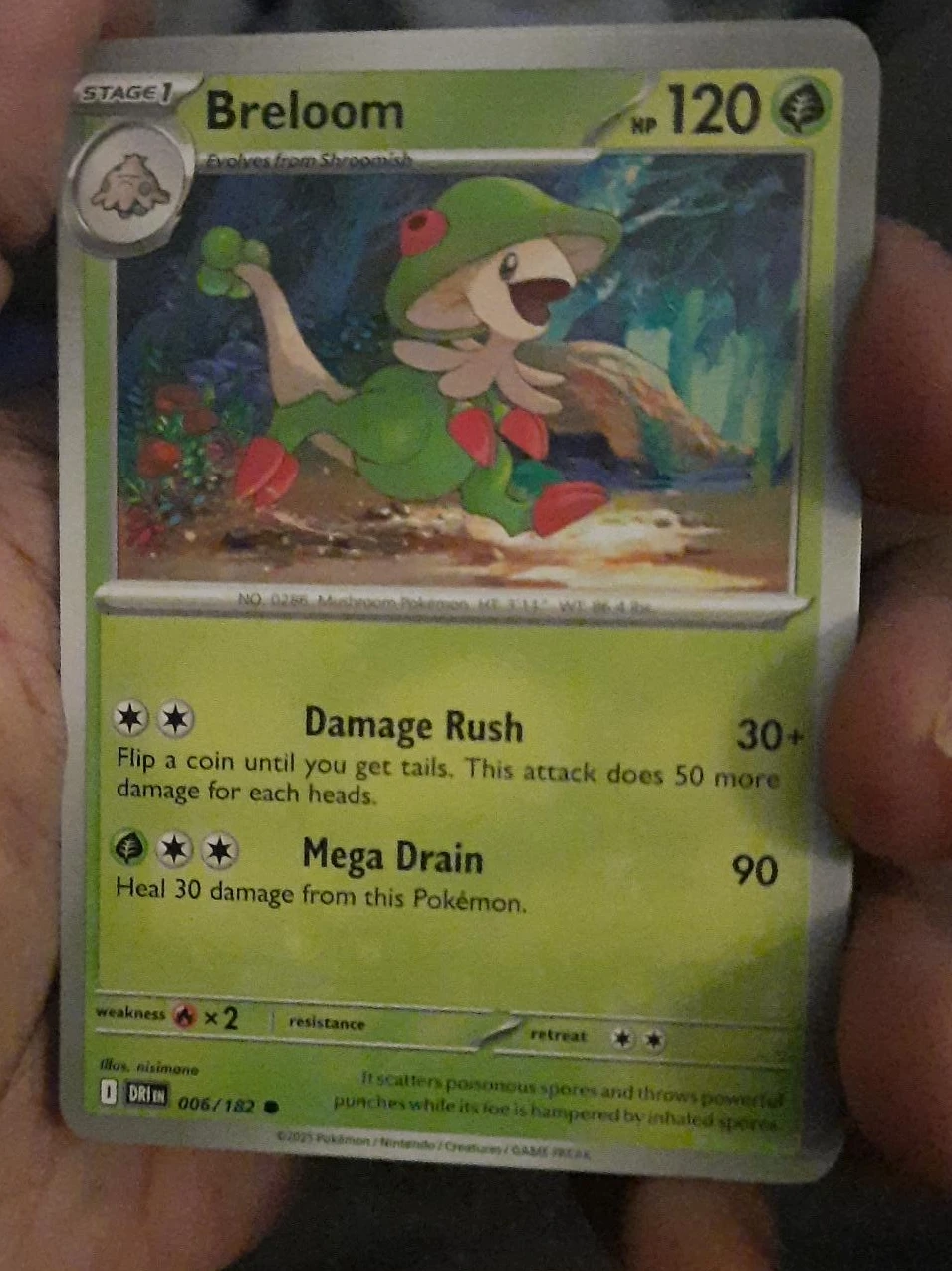 Pokemon TCG Breloom Stage 1 Card