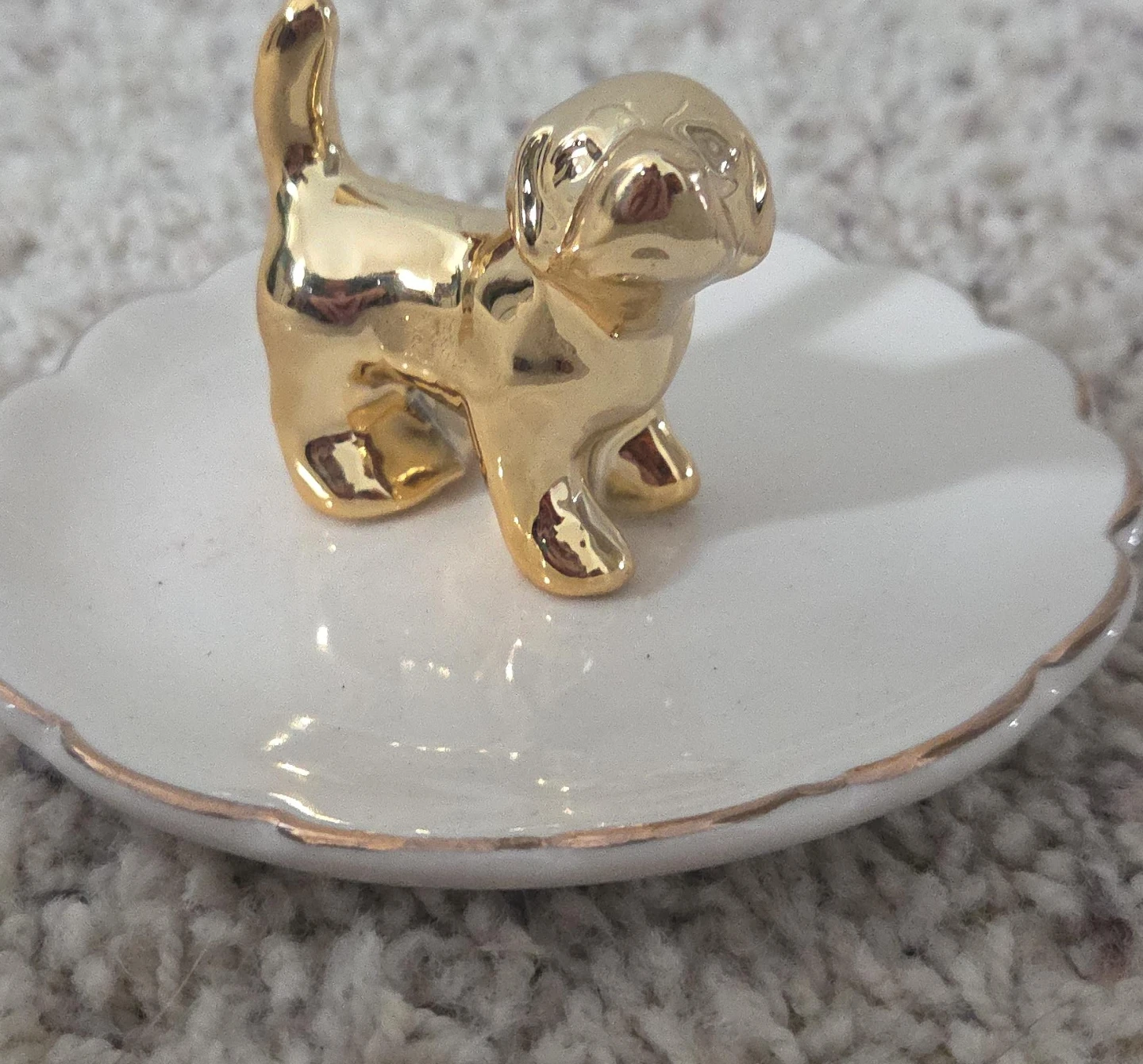Gold Dog Trinket Dish
