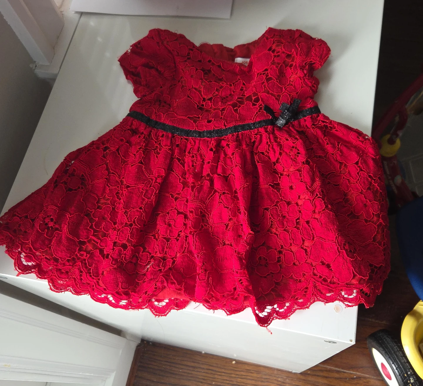 Joe Fresh Red Lace Baby Dress 6-12 Months