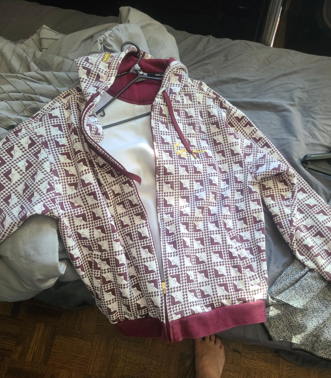 Karl Kani Patterned Zip-Up Hoodie
