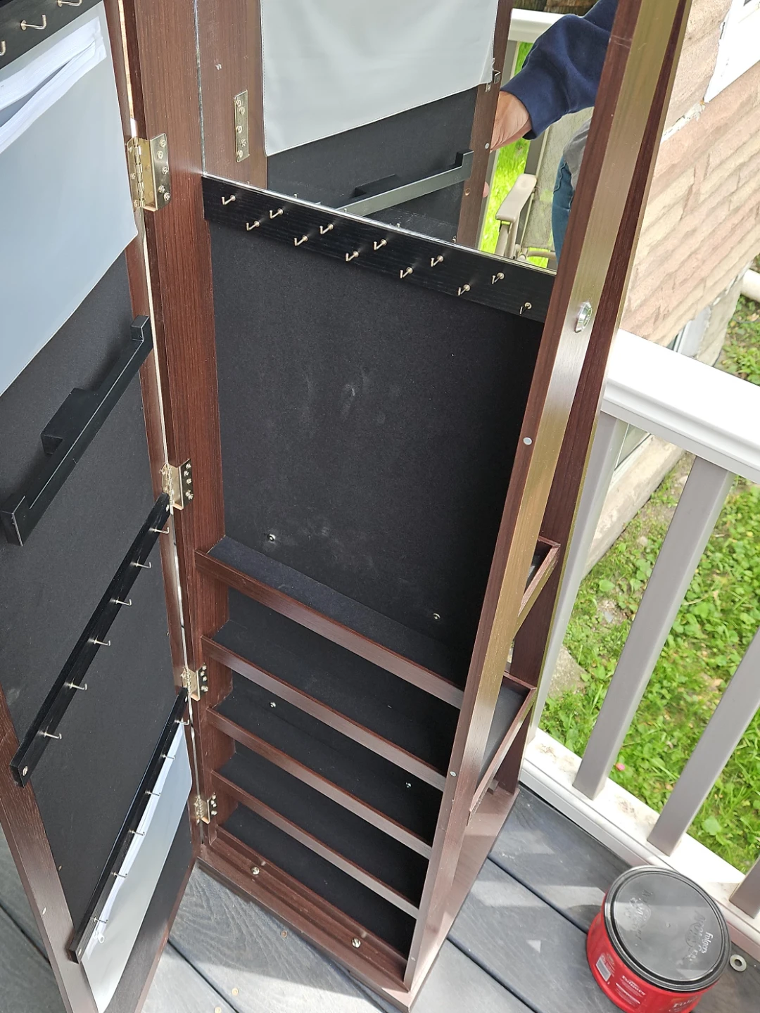 Standing Jewelry Armoire with Mirror