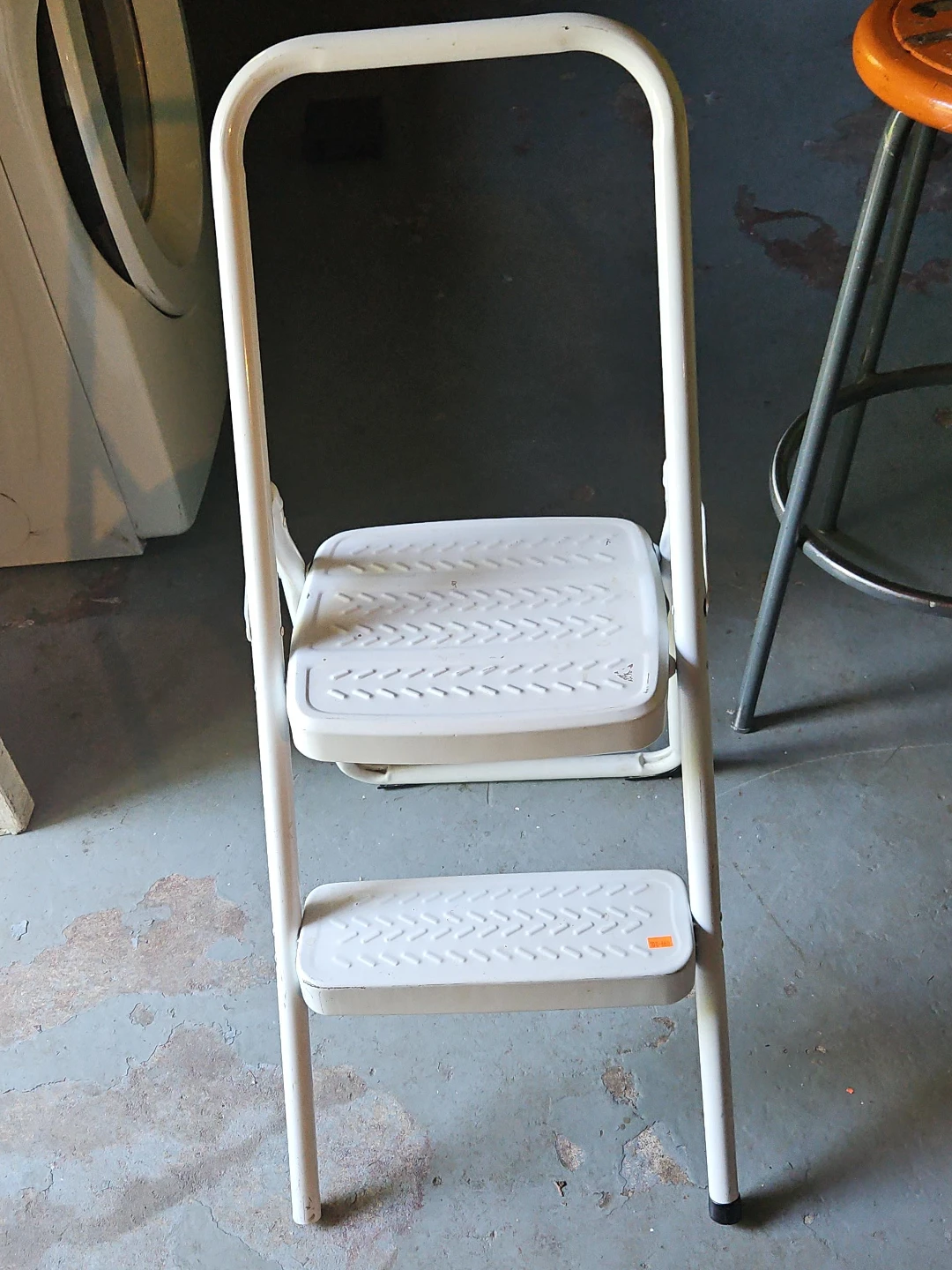 White 2-Step Folding Step Stool Ladder