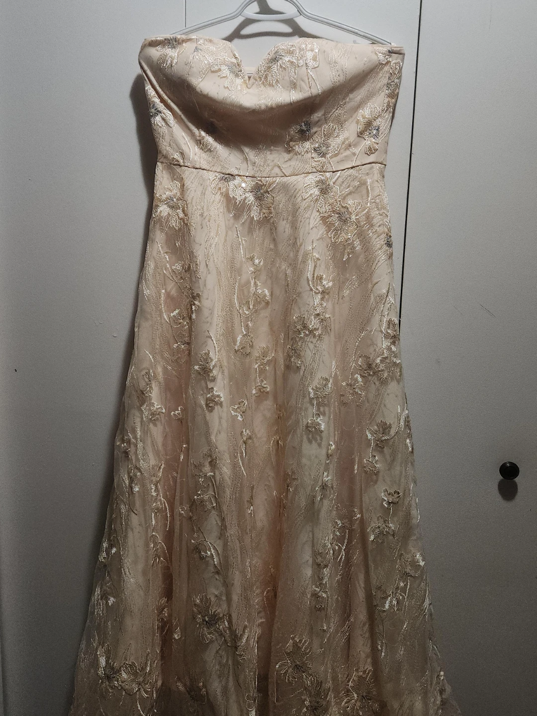 Strapless Embellished Evening Gown