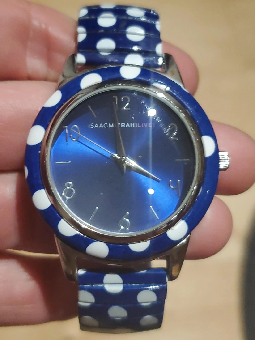 Isaac Mizrahi Polka Dot Watch - Blue