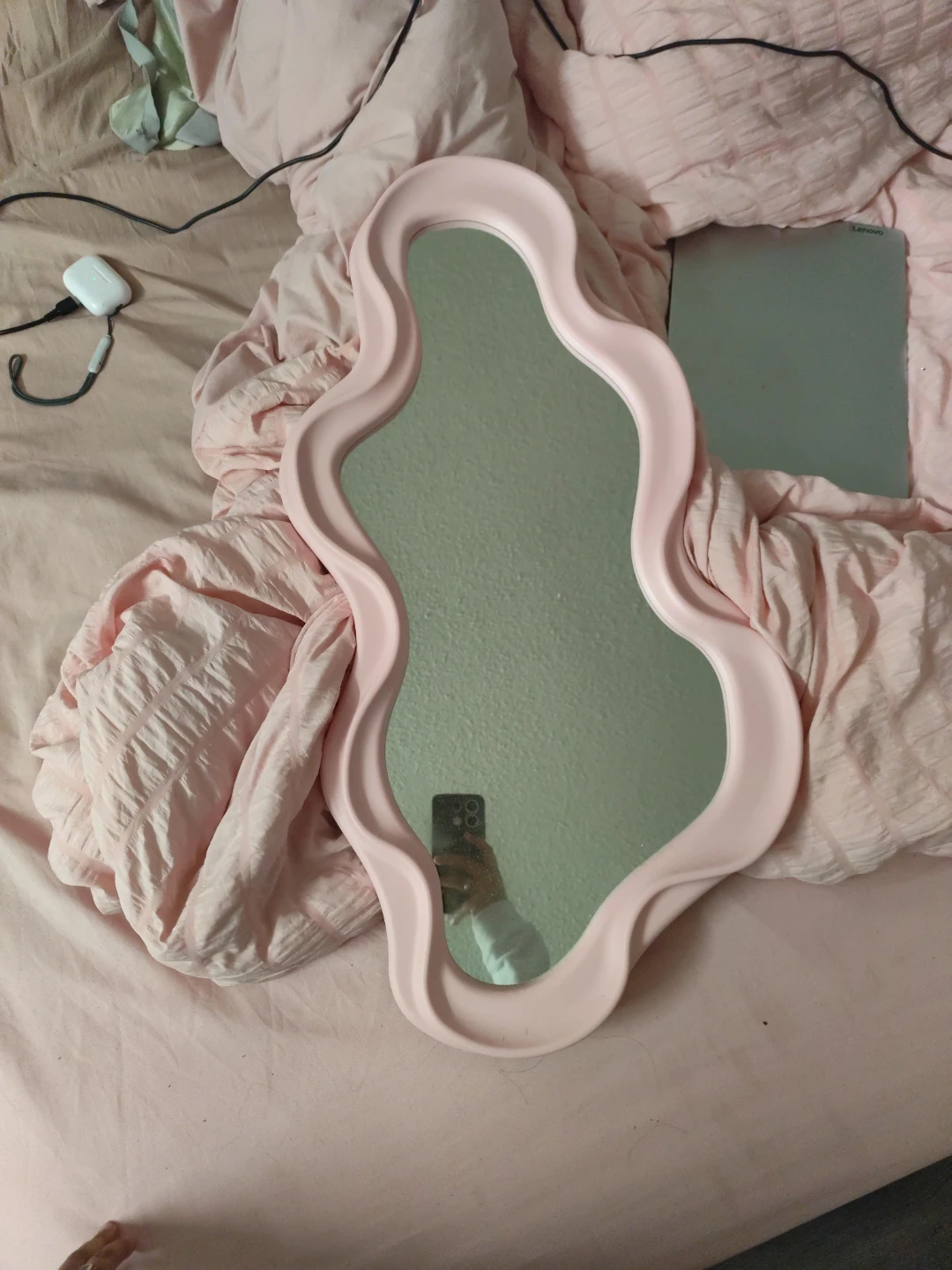 Wavy Pink Decorative Mirror