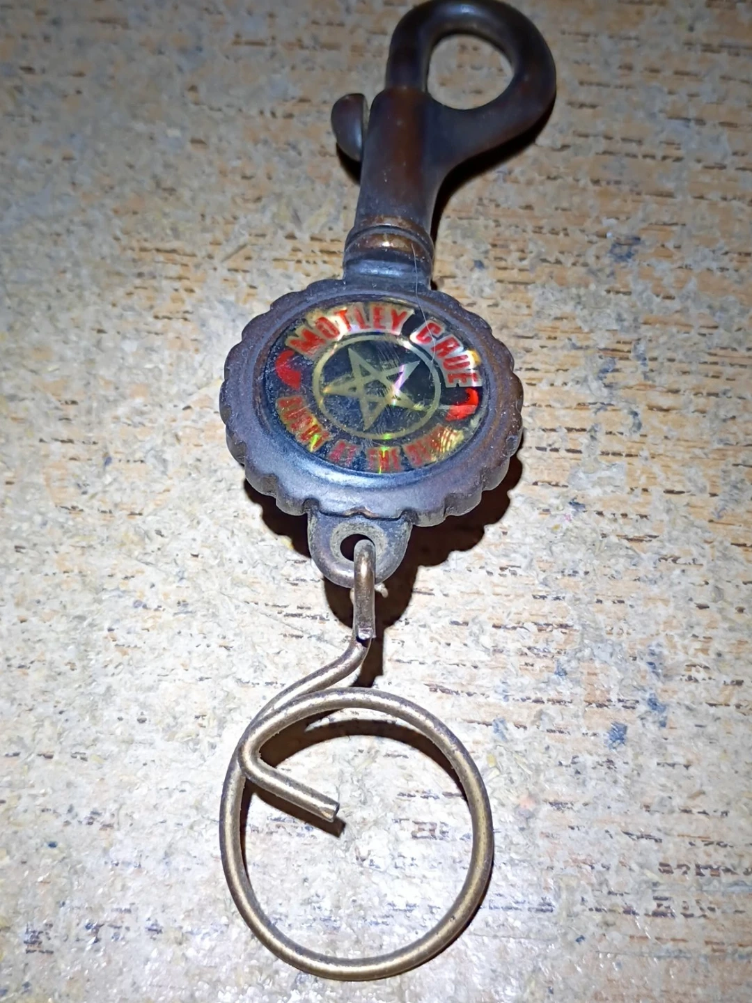 Motley Crue Pentagram Clip On Keychain