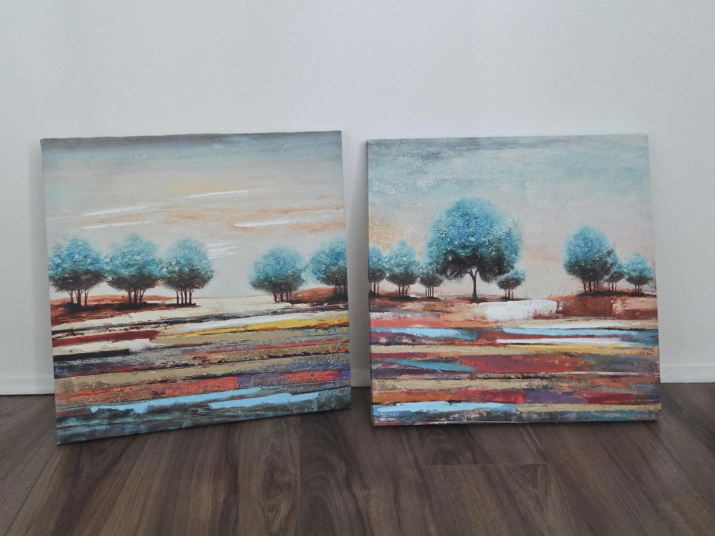 Set of 2 Abstract Landscape Canvas Wall Art