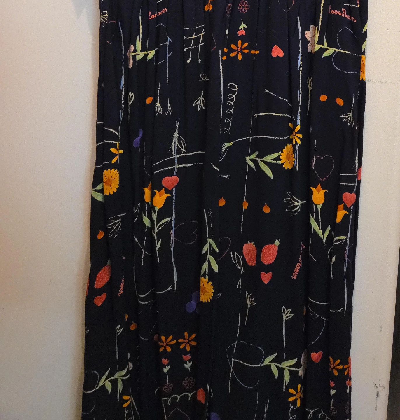 Black floral print dress