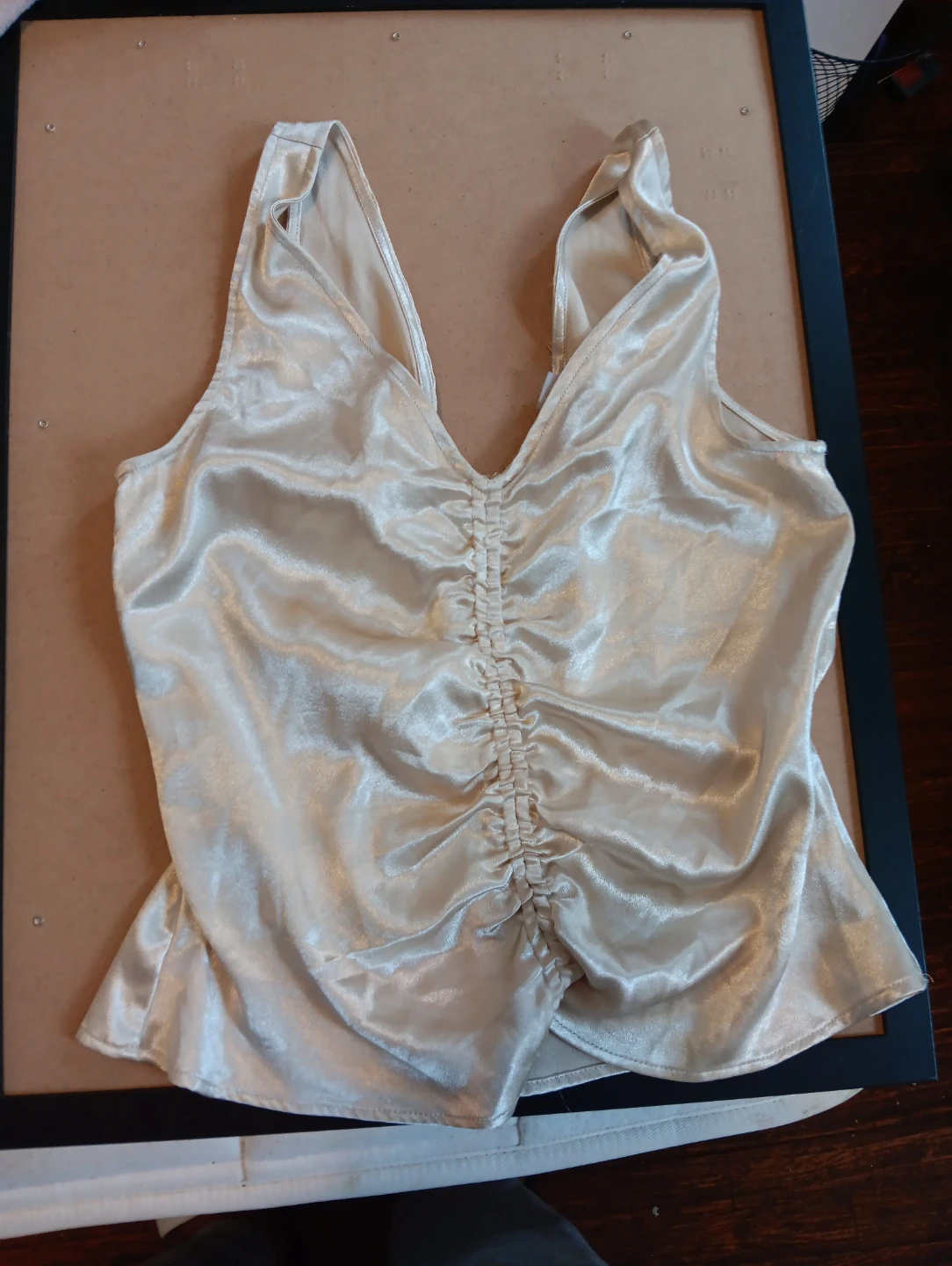 Satin Ruched Tank Top