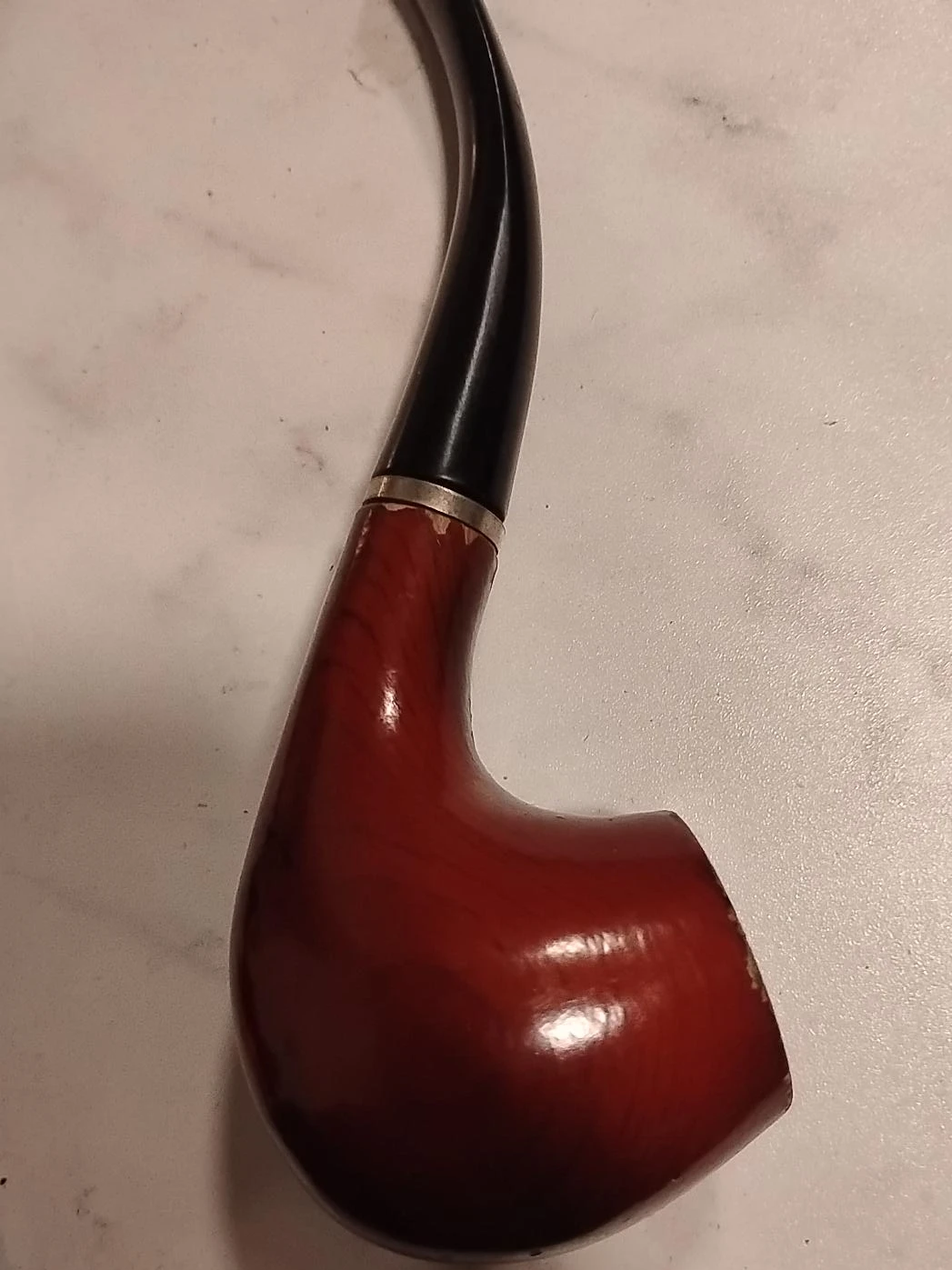 Vintage Cherry Red Wooden Tobacco Pipe