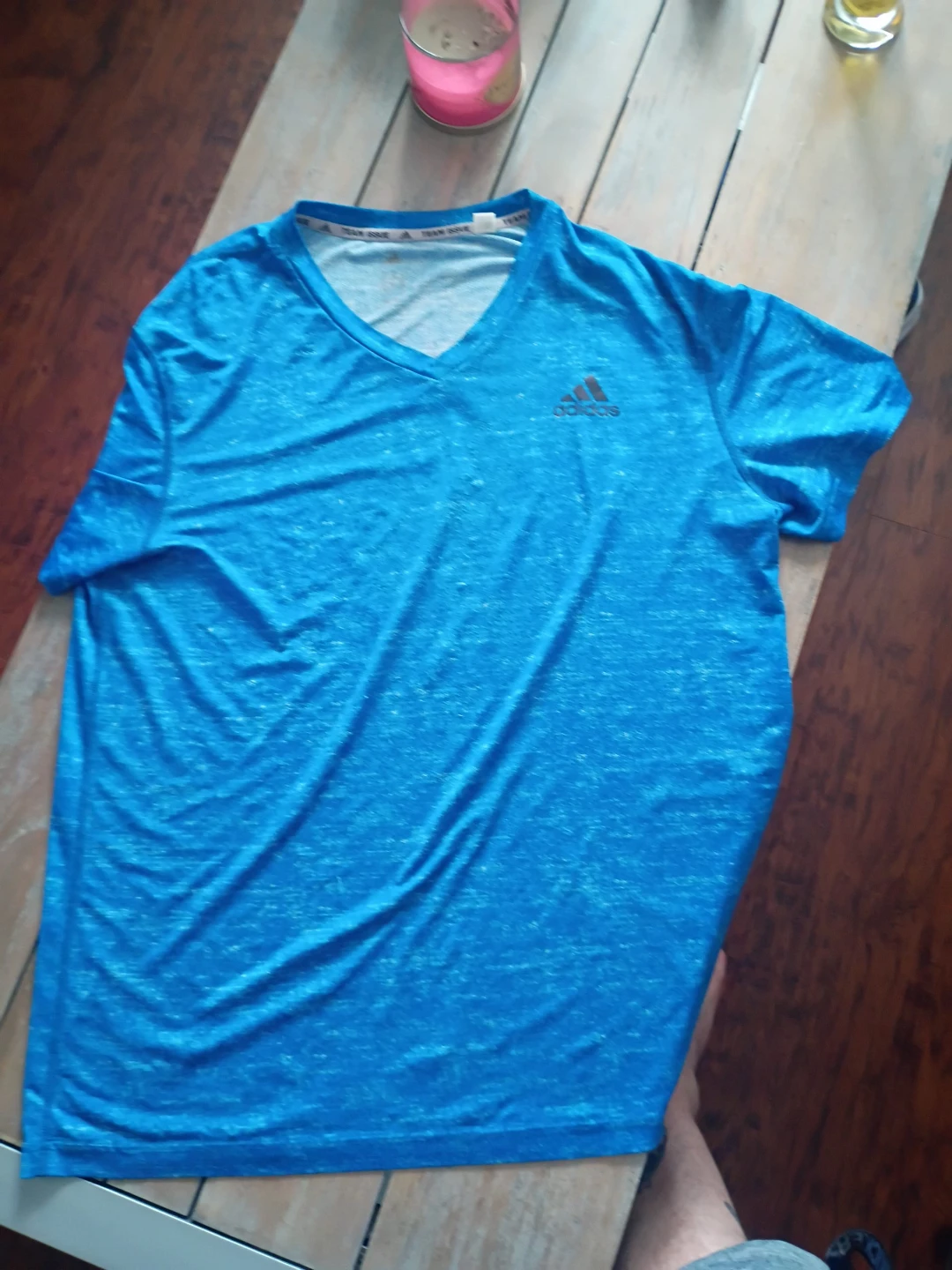 Adidas Team Issue V-Neck T-Shirt Blue