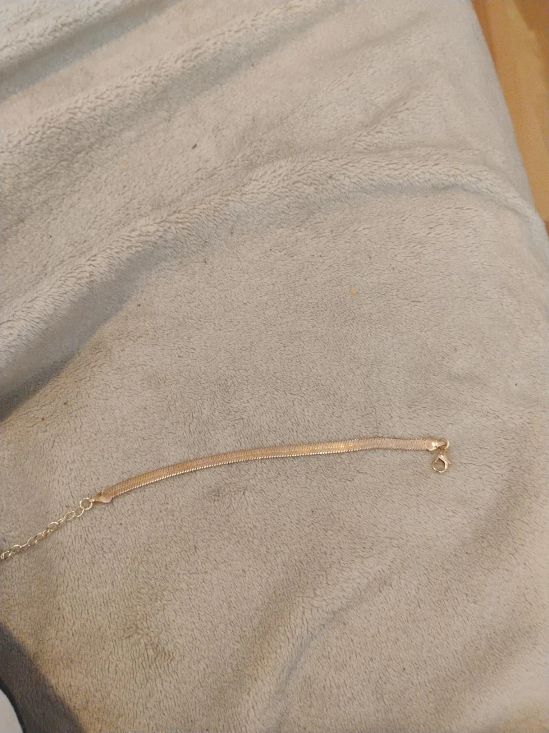 Gold covered Herringbone Chain Bracelet
