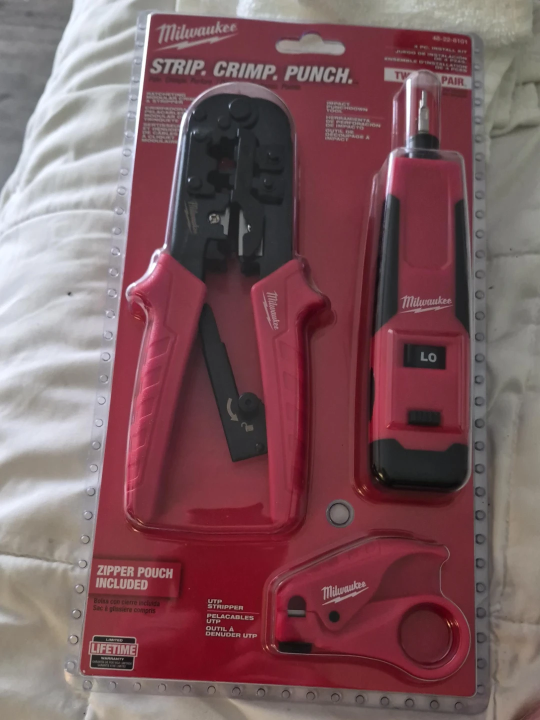 Milwaukee 3-Piece Install Kit - Strip, Crimp, Punch