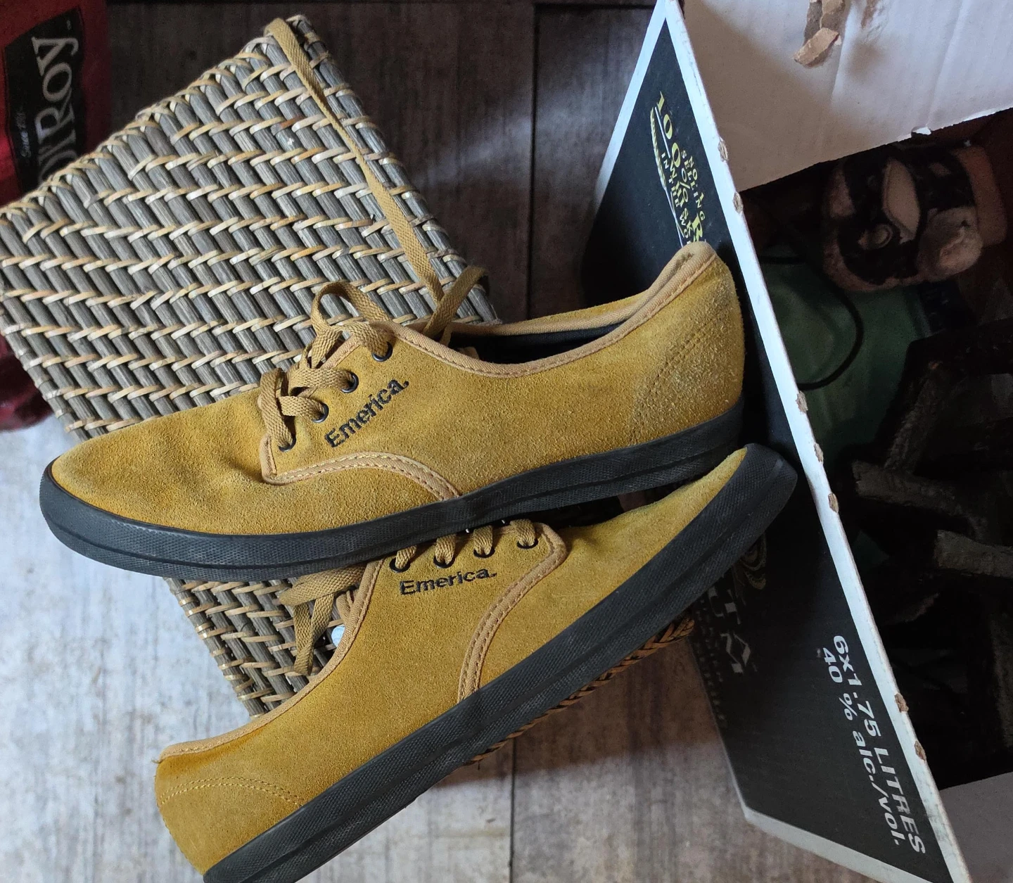Emerica Yellow Suede Lace-Up Shoes