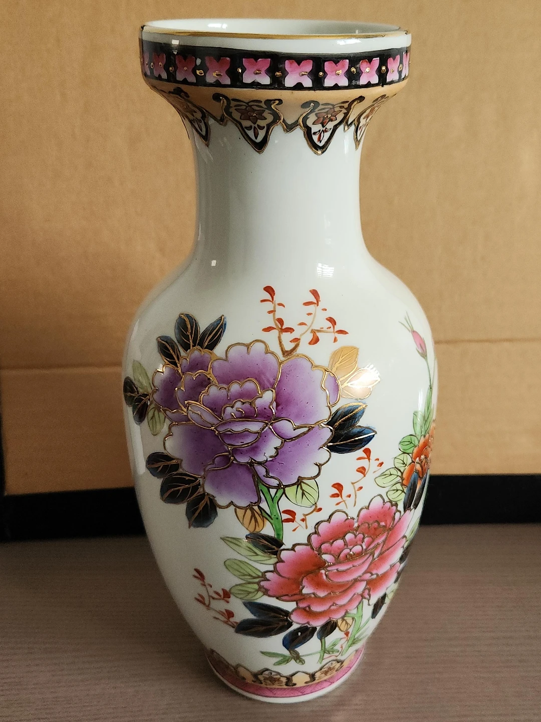 Decorative Ceramic Vase with Floral Design