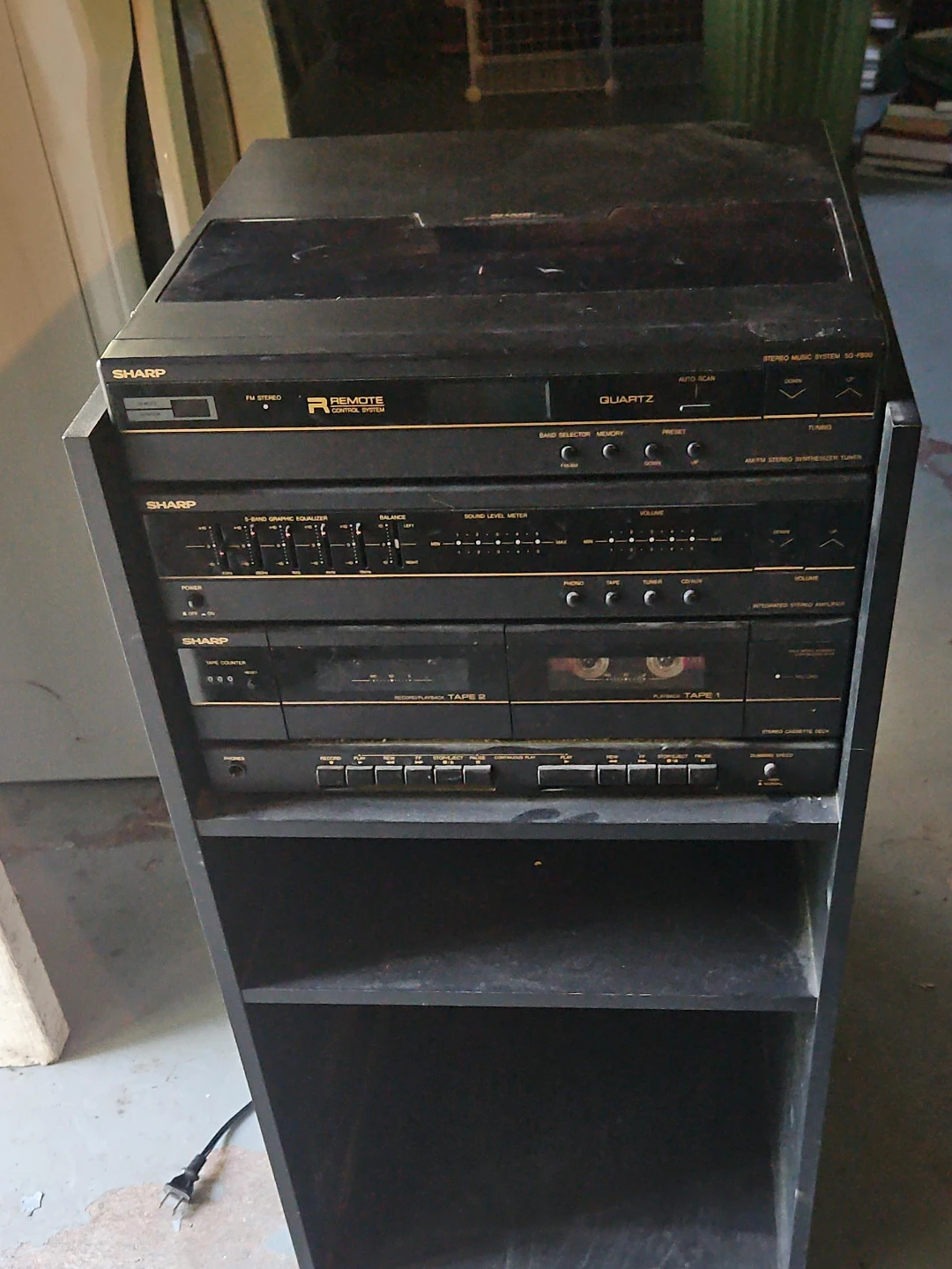 Sharp Stereo System with Turntable and Dual Cassette Deck
