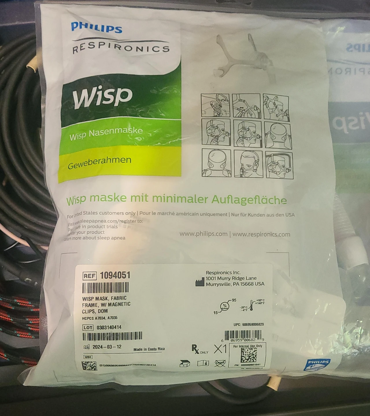 Philips Respironics Wisp Nasal CPAP Mask with Fabric Frame