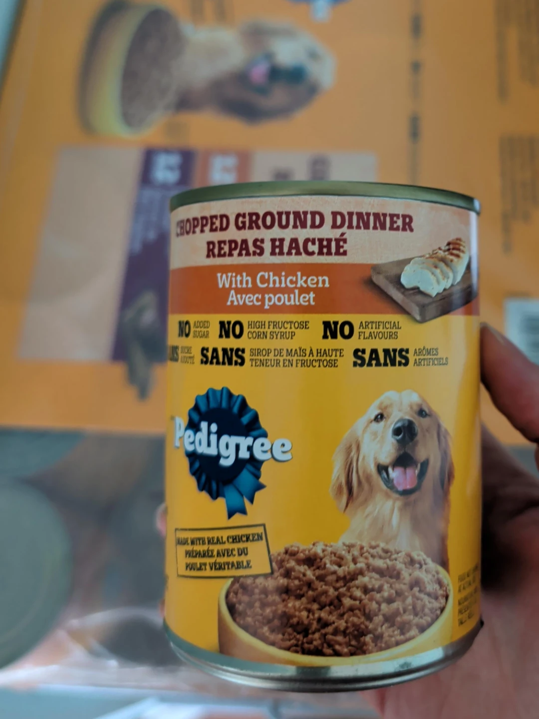 Pedigree Chopped Ground Dinner With Chicken Dog Food Can