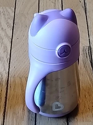 Munchkin Lavender Stainless Steel Sippy Cup with Straw