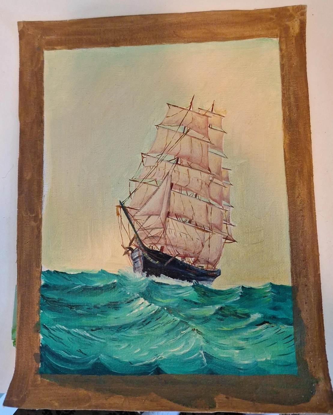 Vintage Tall Ship Painting