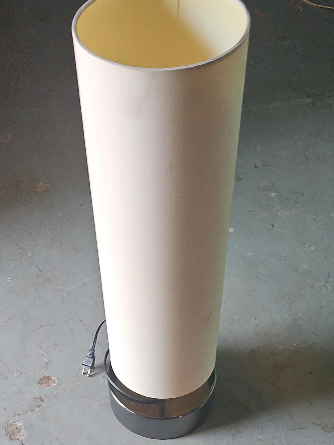 Tall Cylinder Lamp with Cream Shade