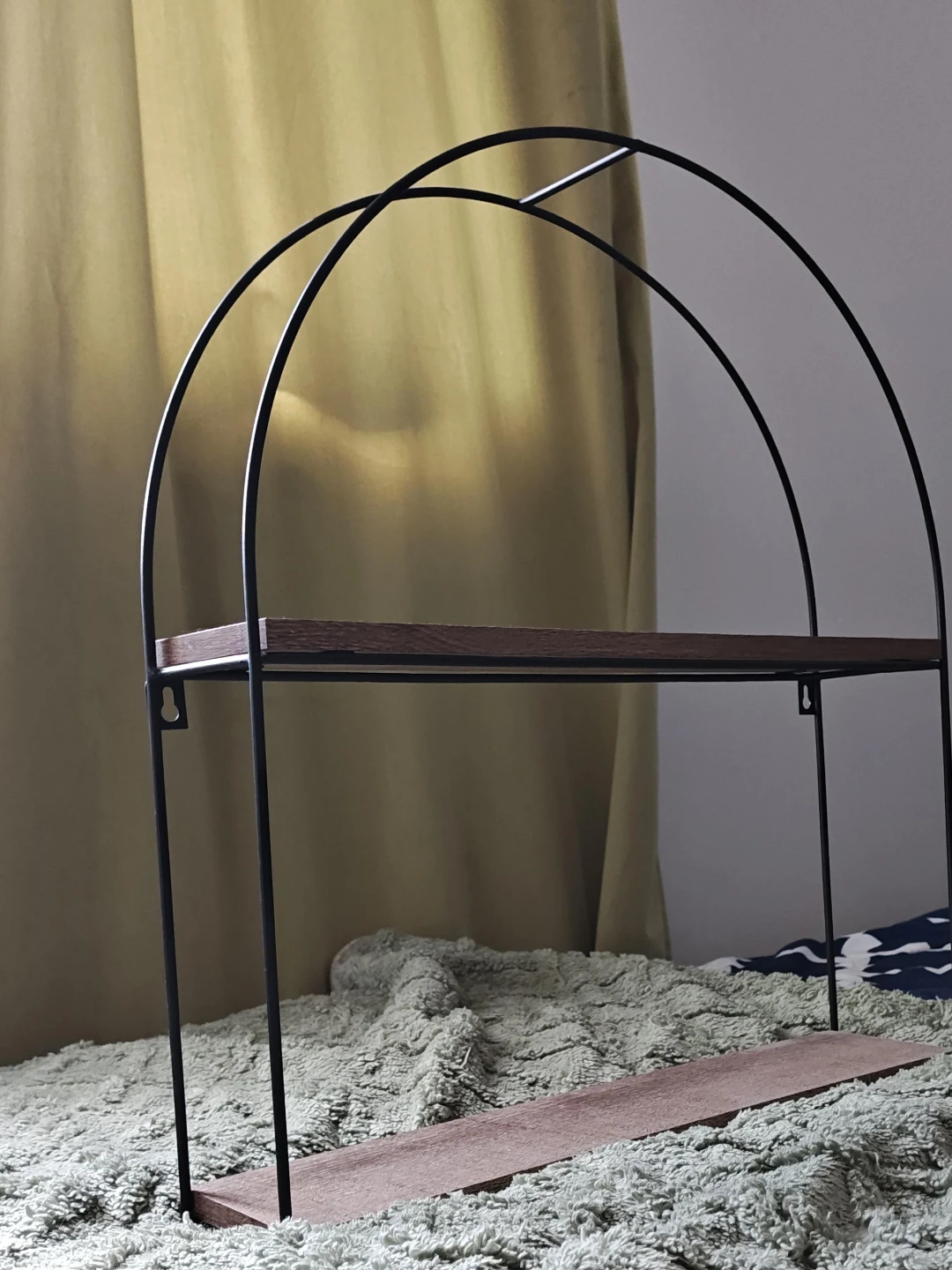 Arch Metal and Wood Shelf