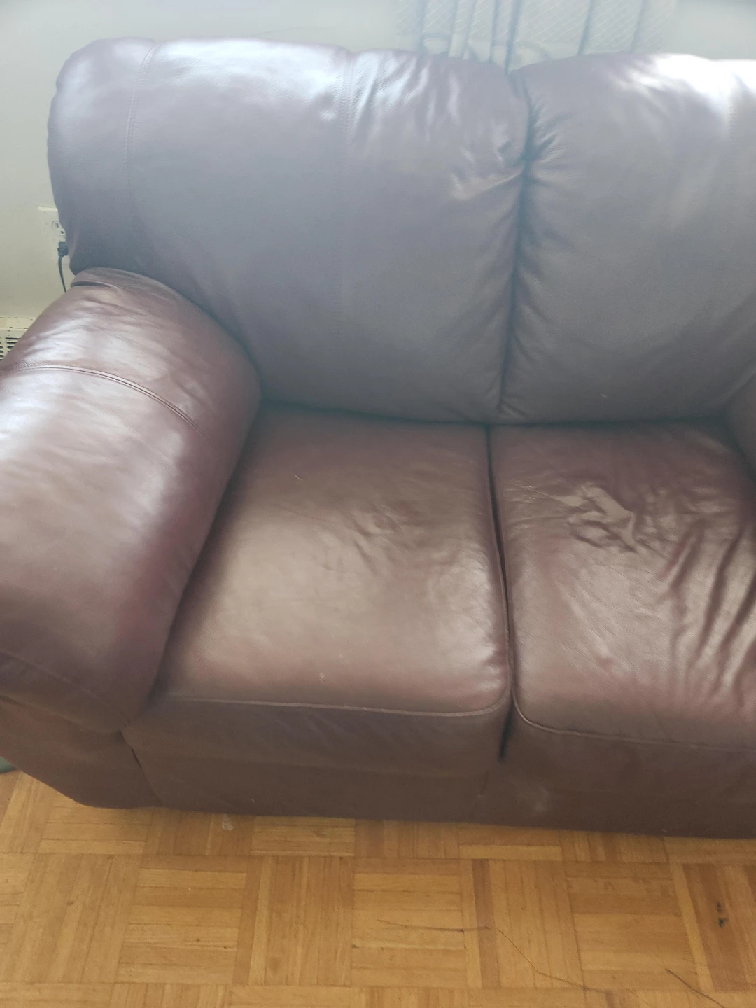 Brown Leather Loveseat