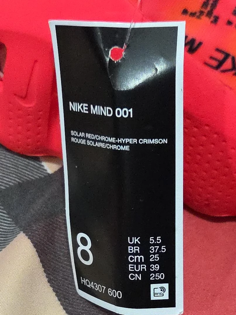 Nike Mind 001 Shoes - Solar Red/Chrome
