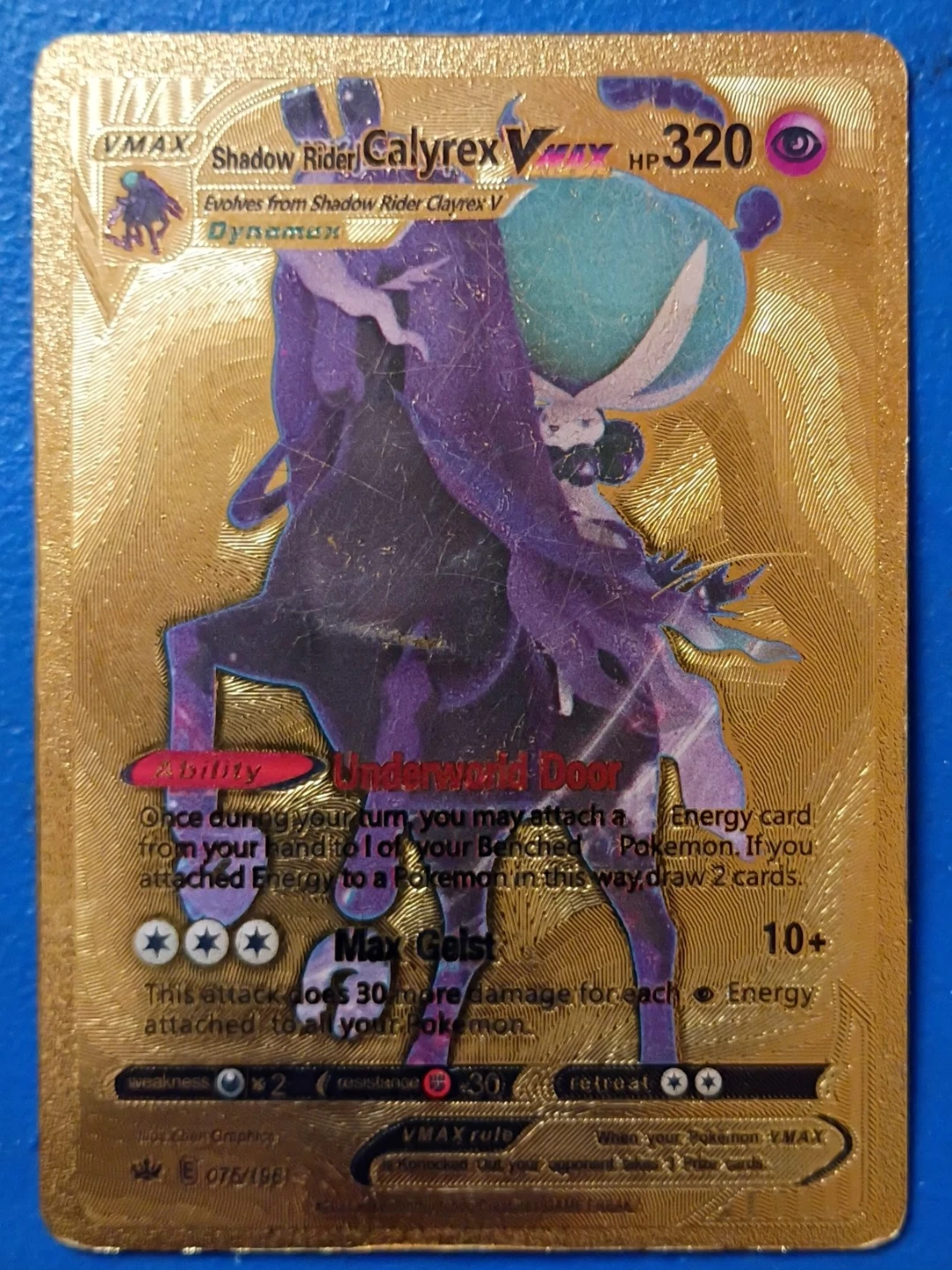 Shadow Rider Calyrex VMAX Gold Pokemon Card