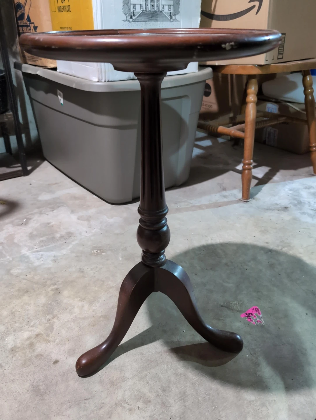 Wooden Pedestal Accent Table