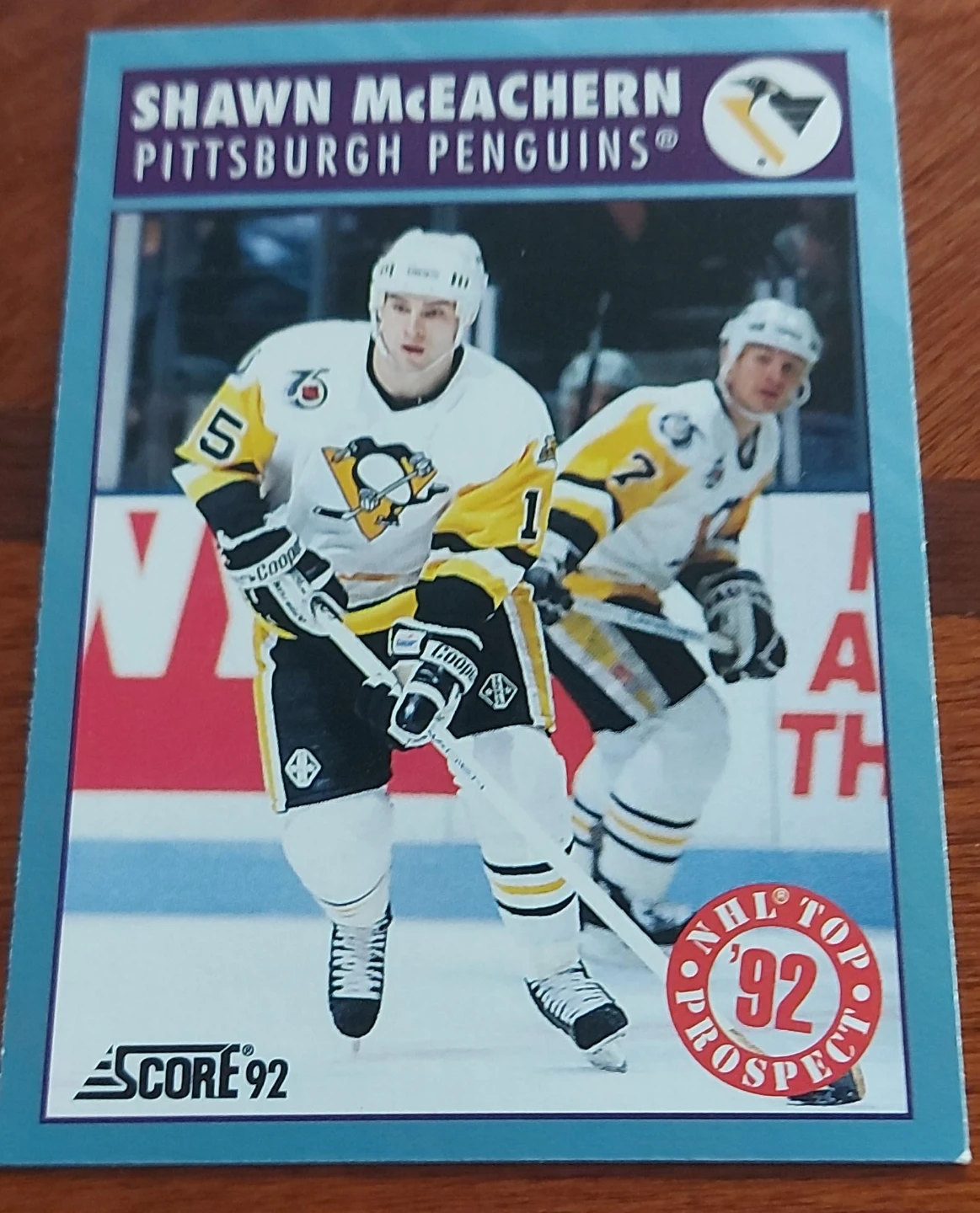 1992 Score Hockey Card - Shawn McEachern Pittsburgh Penguins