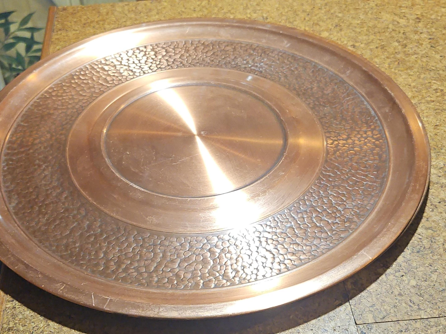 Vintage Copper and Teak Serving Trays