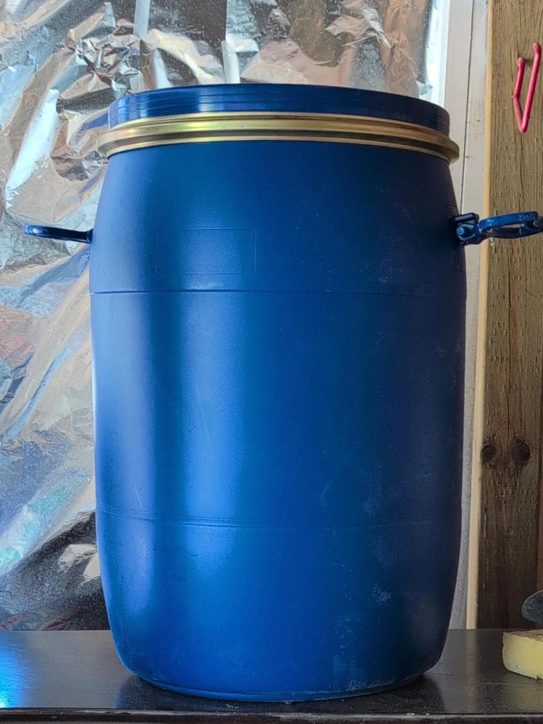 Blue Plastic Barrel with Clamp Lid $20 each