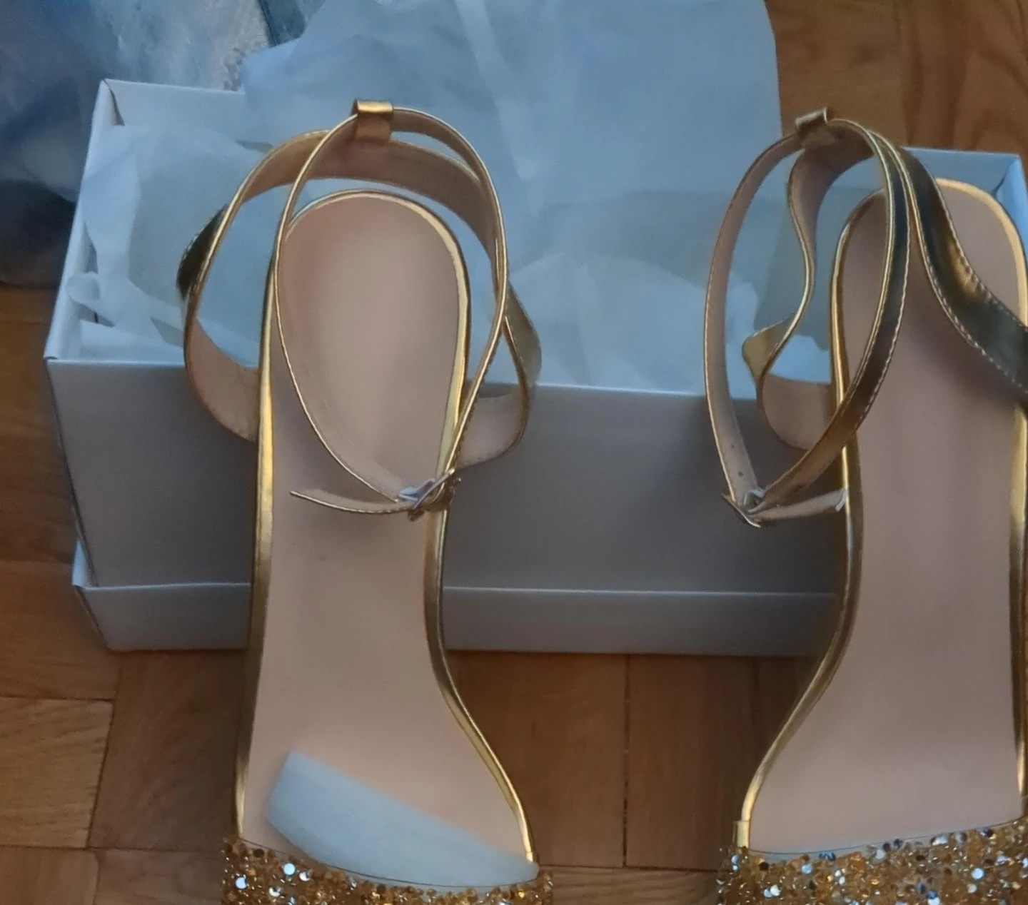 Gold Strappy Heeled Sandals - photo 4